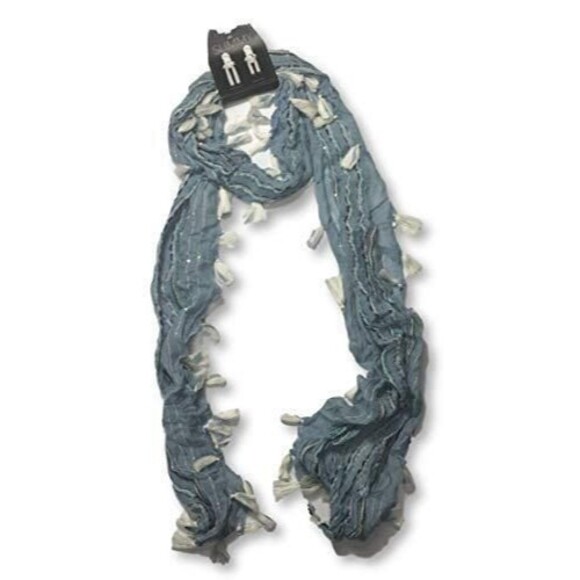 Collection XIIX Women's Reoccuring Slub Shine Scarf Sparkling Spring Blue - Picture 1 of 1